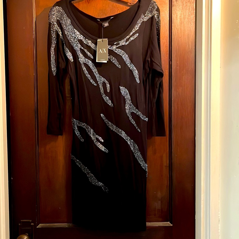 Hand embroidered Sequin Dress by Armani Exchange.